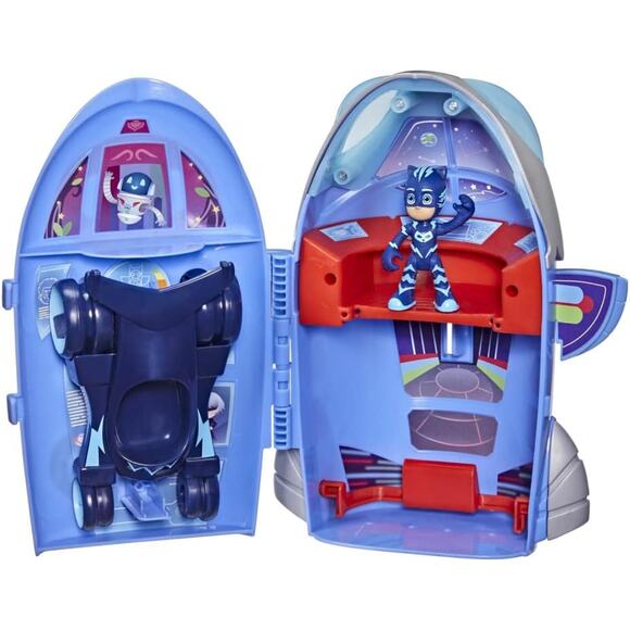 PJ Masks 2-in-1 HQ Playset with Catboy Action Figure and Cat Car Vehicle NWT - Picture 5 of 6